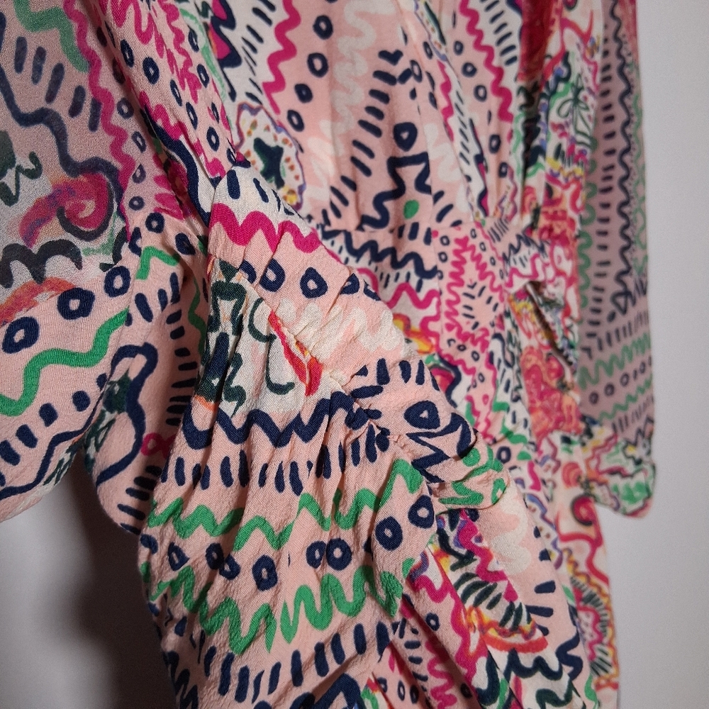 Anthropologie Maeve Dress Pink Siya Kimono Size 10 - Picture 10 of 16
